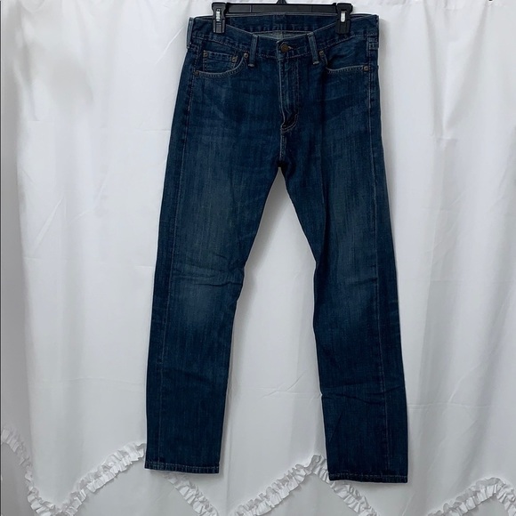 Men’s Levi’s 513 Dark Denim Jeans Size 33x32 EUC - Picture 1 of 7